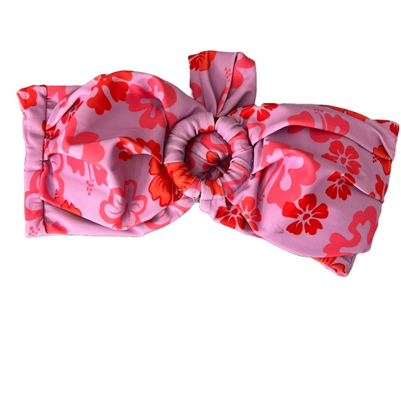 Pink Floral Bandeau High Cut Bikini Set - Picture 5 of 9